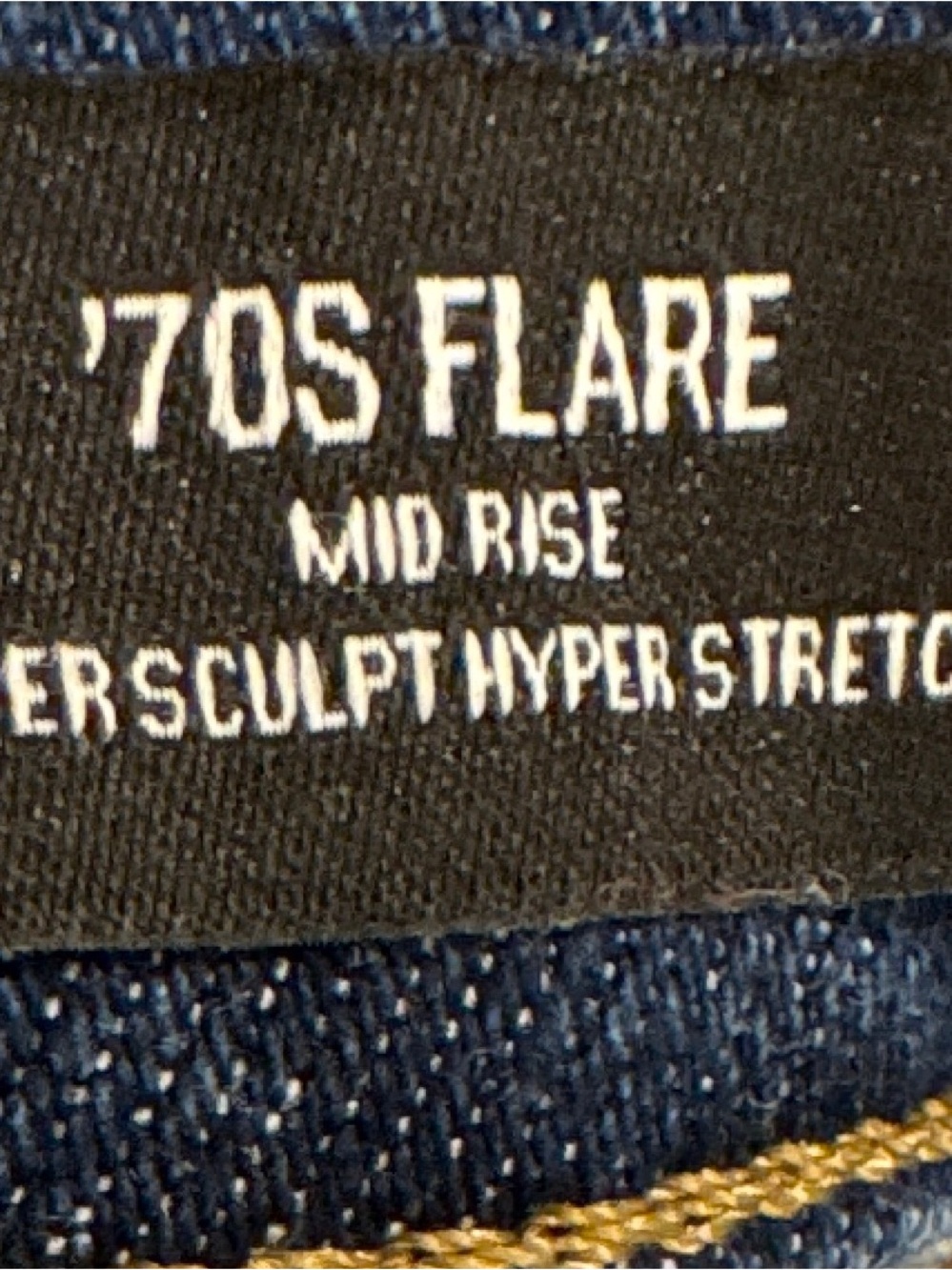 Womans express Mid Rise Dark Wash Hyper Sculpt '70s Flare Jeans size 12 - Picture 9 of 11
